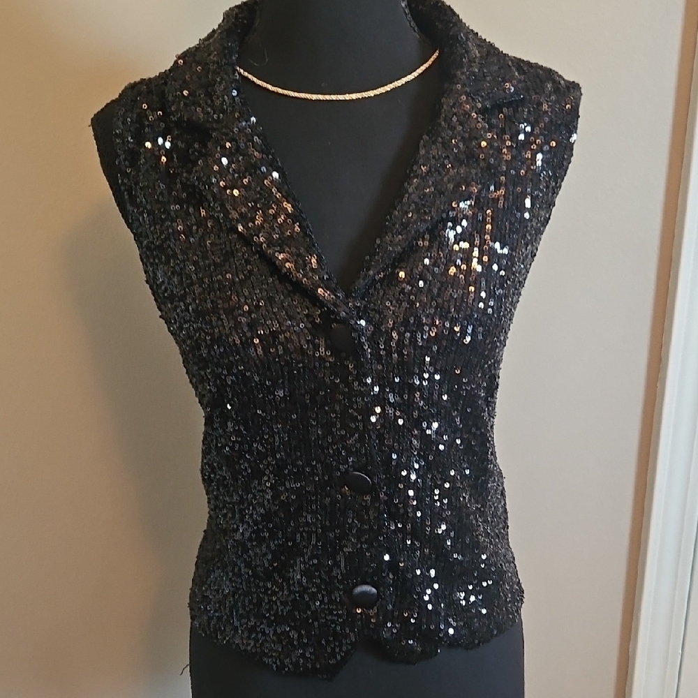 Cable & Gauge Black Sequin Blazer